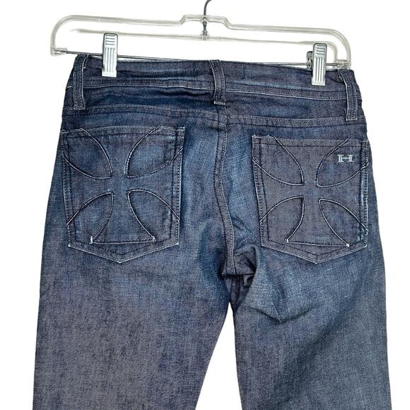 Habitual Jeans Size 25  Cross Pockets Halcyon Dark Wash Low Rise Slim Straight - Picture 1 of 6